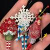 Dept 56 Krinkles Poinsettia, Snowflake, & Light Bulb Ornaments - 2