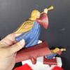 Pair of Cast Iron Angel Christmas Stocking Holders And Stocking Pair - 3