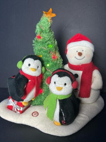 Hallmark Christmas Tree Snowman and Penguins Animated Plush Decoration