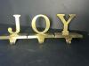 Brass JOY Letter Stocking Holder Set