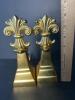 Pair of Brass Fleur-de-Lis Fireplace Stocking Holders - 4
