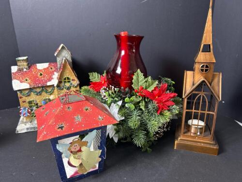 Christmas Lanterns, Centerpiece, and Holiday House Decoration
