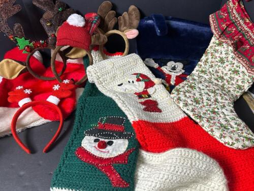 Assorted Christmas Stockings & Headbands