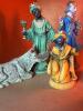 Italian Nativity Figures With Lighted Manger Stable - 2