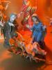 Italian Nativity Figures With Lighted Manger Stable - 3