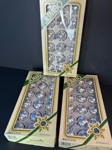Pyramid Jumbo Silver Christmas Ball Ornaments