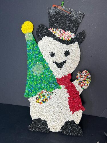 Colorful Recycled Plastic Snowman Wall Hanging