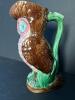 Majolica-Style Owl Pitcher with Polychrome Glaze - 4