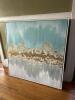 Abstract Cityscape-Style Mixed Media Painting 33&rdquo;x33&rdquo;x2&rdquo;