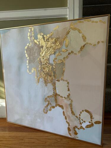 Abstract Contemporary Wall Art With Gold Accents 30&rdquo;x30&rdquo;x1.5&rdquo;