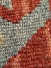 Kilim-Style Upholstered Footstool With Turned Wooden Legs - 7