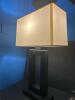 Modern Rectangular Table Lamp With Black Open Frame Base - 2