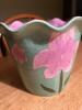 Hand-Painted Nantucket Floral Pottery Vase with Scalloped Rim - 2