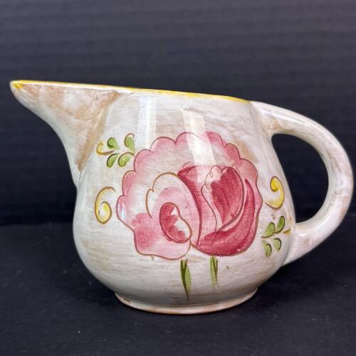 Hand-Painted Floral Creamer Pitcher