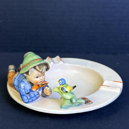 Ceramic Hummel Ashtray with Boy & Bird