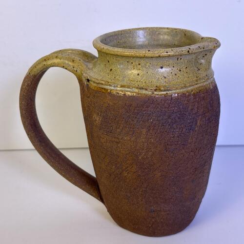 Handmade Rustic Two-Tone Stoneware Pitcher