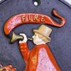 Cast Metal Fireman Plaque with Painted Relief - 2