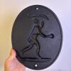 Cast Metal Fireman Plaque with Painted Relief - 5