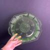 Ornate Green Uranium Glass Plate - 2