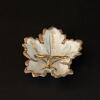 Leaf Shaped Ceramic Trinket Dish with Gilt Trim