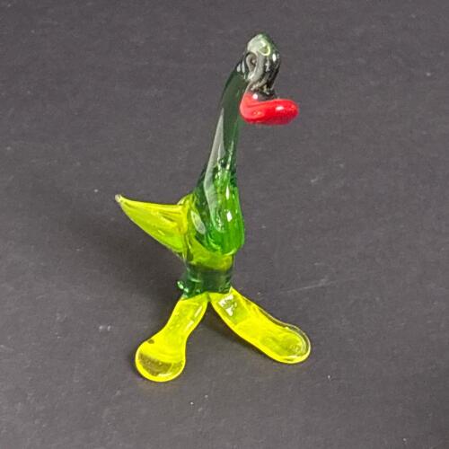 Miniature Art Glass Duck Figurine