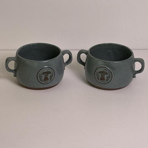 Pair of Goss Crafted Vermont Stoneware Soup Bowls