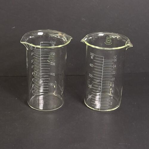 Pair of Pyrex Glass Laboratory Beakers