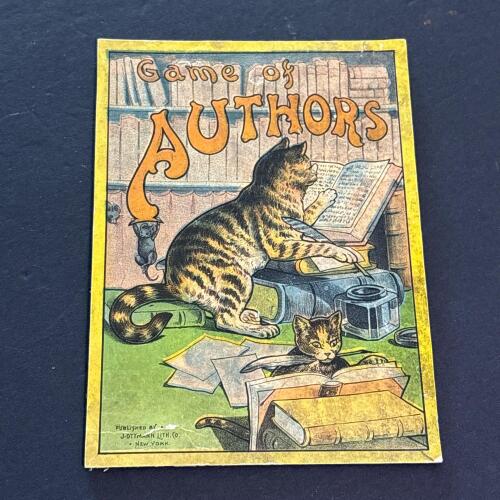 Game of Authors Cat Card Cover by J. Ottmann Litho Co.