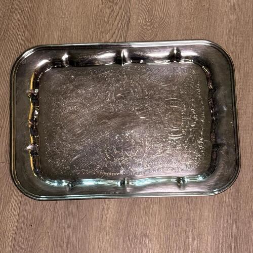 F.B. Rogers Silver Co. Ornate Rectangular Silverplate Tray