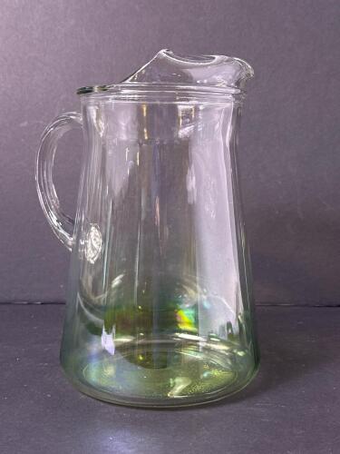 Hand-Blown Glass Pitcher with Iridescent Tint