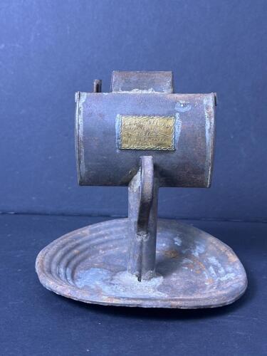 S.N. & H.C. Ufford Kinnear Patent 1851 Tin Whale Oil Lamp