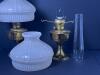 Pair of Aladdin Model 23 Brass Oil Lamps with Glass Shades - 13