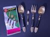Samran Thailand Bronze and Black Enamel Flatware Set, Thai-Style