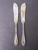 Serving Spoon with Black Handle and Pair of Silverplate Butter Knives - 5