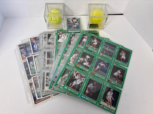 Martina Navratilova Autographed Tennis Balls and Trading Cards