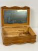Wooden Vanity Jewelry Box With Mirror and Decorative Top - 2
