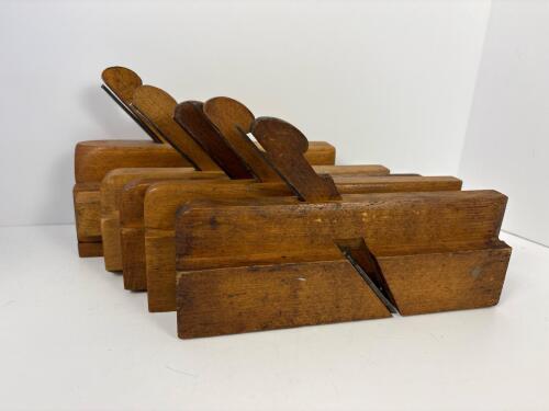 Five Vintage Wooden Molding Planes
