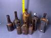 Antique Brown Glass Medicine and Beverage Bottles Collection - 6