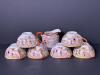 Japanese Porcelain Tea Cups, Saucers and Creamer, Geisha-Style - 8