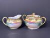 Hand Painted Nippon Creamer and Sugar Bowl Set Art Nouveau-Style