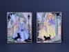 Pair of 4 x 5 Reverse Glass Victorian-Style Silhouette Pictures