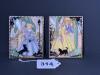 Pair of 4 x 5 Reverse Glass Victorian-Style Silhouette Pictures - 7