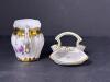 Nippon Hand Painted Porcelain Creamer and Handled Dish Set - 3
