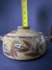 Stoneware Pot With Lid, Floral Motif and Embossed Scotch Oil Bottle - 7