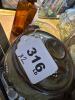 Stoneware Pot With Lid, Floral Motif and Embossed Scotch Oil Bottle - 10