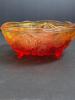 Amberina Pressed Glass Bowl with Footed Base