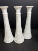 Five Milk Glass Vases in Diamond Pattern, Brody Co. Cleveland - 2