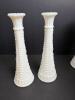 Five Milk Glass Vases in Diamond Pattern, Brody Co. Cleveland - 3