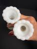 Five Milk Glass Vases in Diamond Pattern, Brody Co. Cleveland - 4