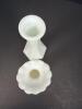 Five Milk Glass Vases in Diamond Pattern, Brody Co. Cleveland - 6